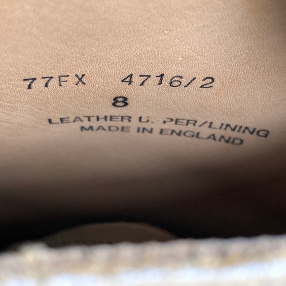 NWT Leather Made in England 7 Holes Men\'s Boots us8.5 Beige Classic